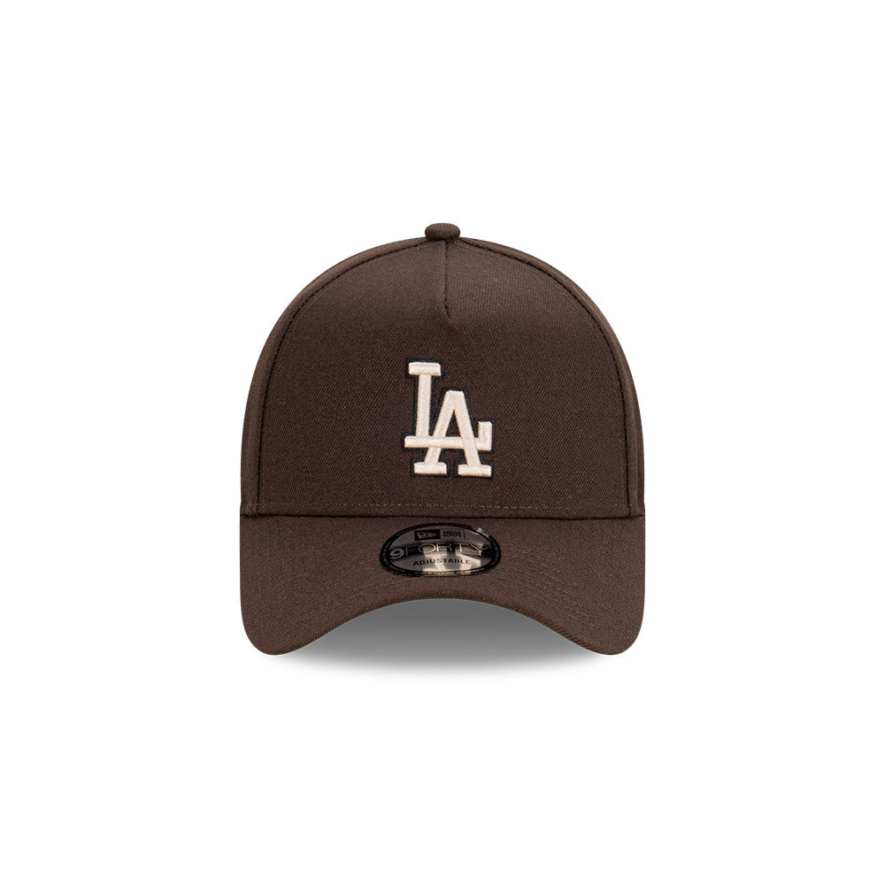 LA Dodgers Hat - Brown Stone 9Forty A-Frame MLB Snapback Cap - New Era